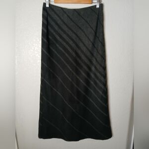 Express Wool Blend Black & Gray Long Maxi Skirt Size 3/4